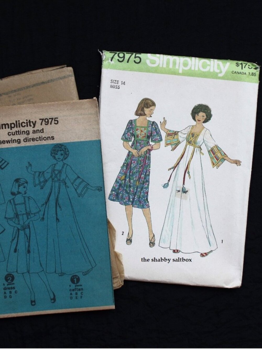VTG Simplicity Caftan Sewing Pattern B36 FF Midi Maxi Dress Retro 1977 Mod #7975